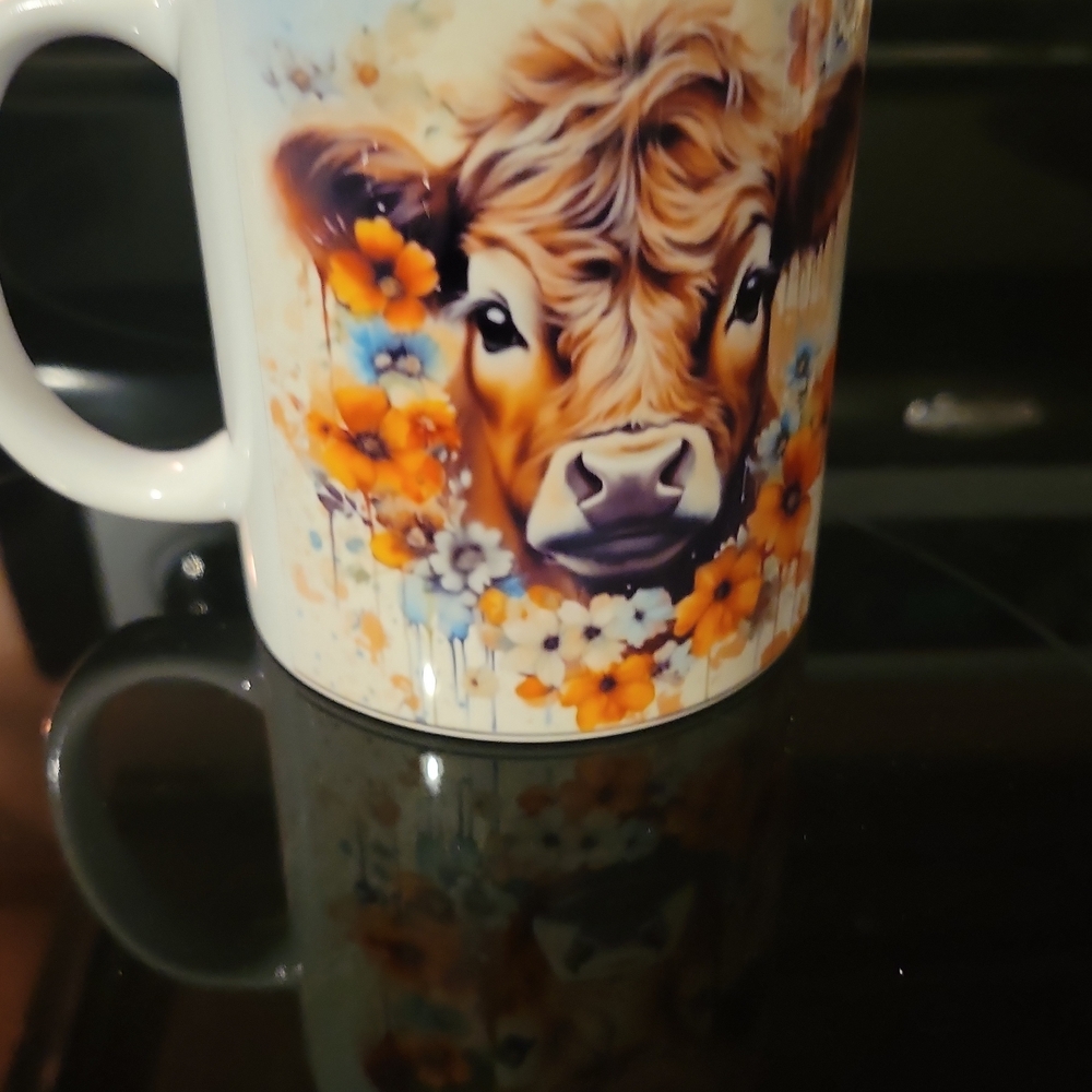 Floral Cow Design Mug